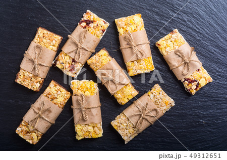 Healthy homemade snacks breakfast . Granola bars Healthy homemade snacks breakfast . Granola bars 49312651