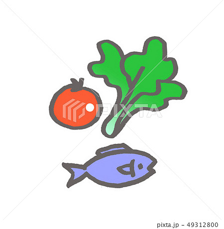 野菜と魚のイラスト素材