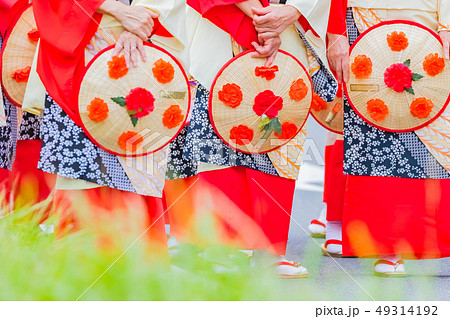 花笠踊りの写真素材