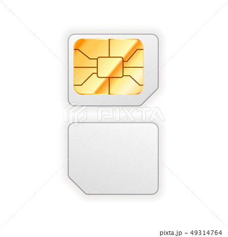 Set of blank micro sim card for phone with golden 49314764