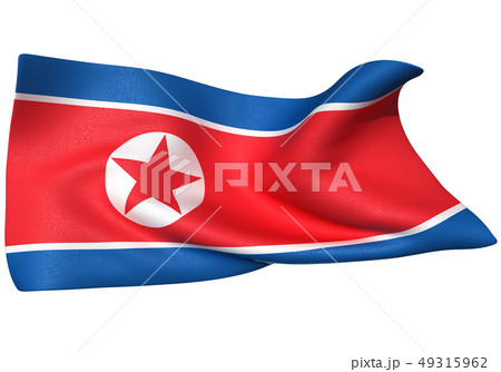 北朝鮮 国旗のイラスト素材