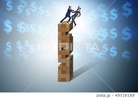 Business competition concept with two businessmen Business competition concept with two businessmen 49316589