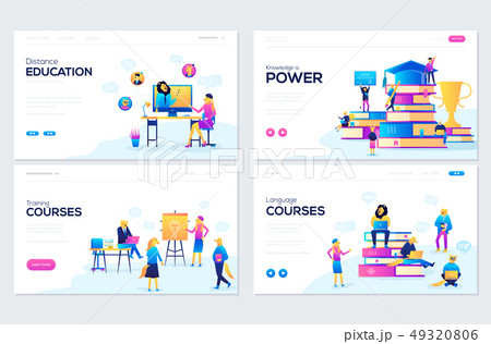 Website and mobile website development illustration concepts. Set of web page design templates for 49320806