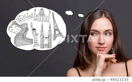 Thinking of holidays concept Thinking of holidays concept 49321135