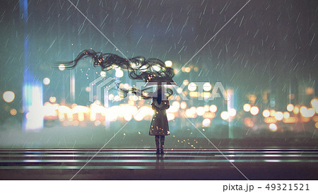 Mysterious Woman With Umbrellaのイラスト素材 Mysterious Woman With Umbrellaのイラスト素材