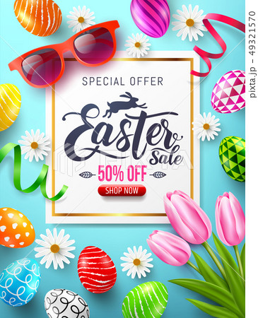 Easter Sale 50% OFF Poster and template 49321570
