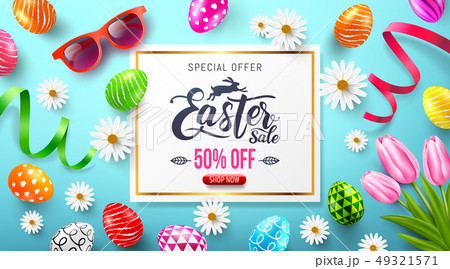 Easter Sale 50% OFF Poster and template 49321571