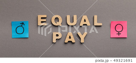Equal Pay for man and woman concept Equal Pay for man and woman concept 49321691