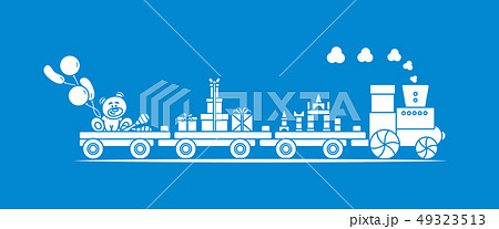 Train carries toys Gifts for holidays to children Train carries toys Gifts for holidays to children 49323513