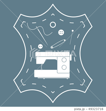Illustration with tools and accessories for sewing Illustration with tools and accessories for sewing 49323716
