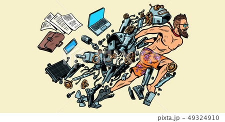 the robot turns into a human, artificial intelligence the robot turns into a human, artificial intelligence 49324910