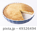 Tasty fresh homemade pie on white background 49326494