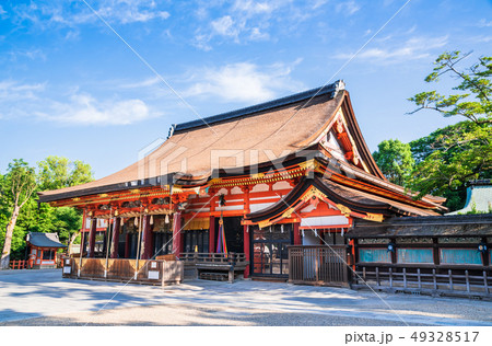 京都 八坂神社 本殿の写真素材