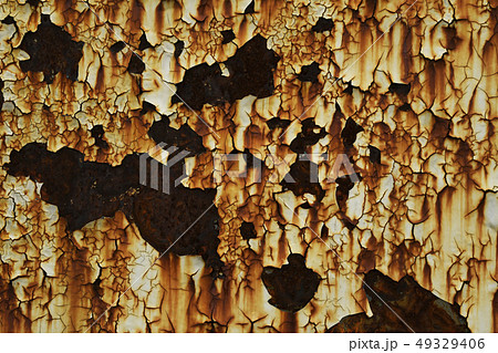 錆 さび 錆び 錆びた 塗装 劣化 テクスチャ 背景 サビ 鉄 金属 住宅 ペンキの写真素材
