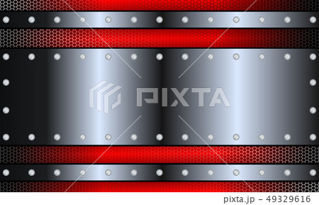 Geometric abstract design in metallic color with rivets and glitter 49329616