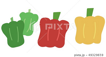 夏野菜 ピーマン パプリカ のイラスト素材