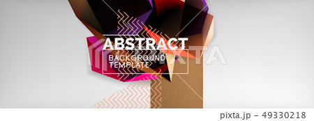 Triangular 3d geometric shapes composition, abstract background 49330218