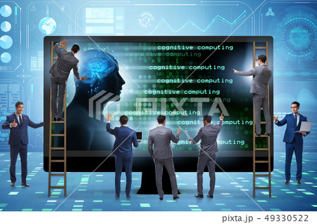 Cognitive computing and machine learning concept 49330522