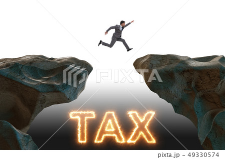Businessman in tax payment concept Businessman in tax payment concept 49330574