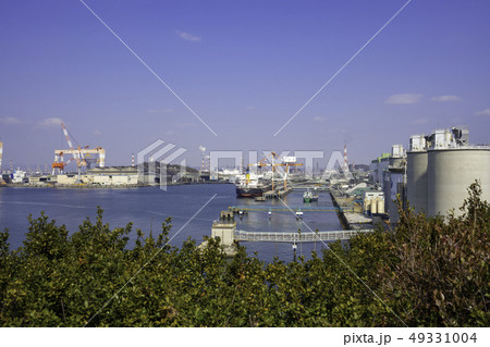 岡山　倉敷市児島　国立公園通仙園　宮の鼻展望広場　水島工業地帯　宇部三菱セメント　サノヤス造船 49331004