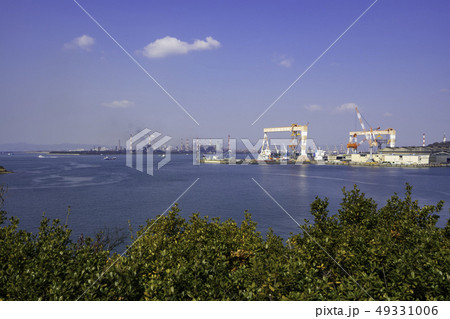 岡山 倉敷市児島 国立公園通仙園 宮の鼻展望広場 水島工業地帯 宇部三菱セメント サノヤス造船 岡山 倉敷市児島 国立公園通仙園 宮の鼻展望広場 水島工業地帯 宇部三菱セメント サノヤス造船 49331006
