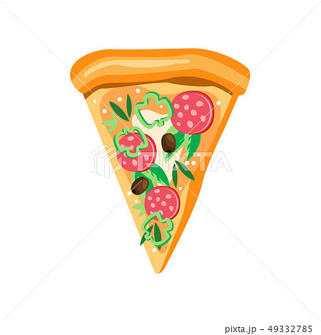 Triangle Pizza Slice With Pepperoni Pepper のイラスト素材