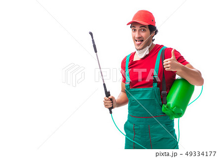 Pest control contractor isolated on white background Pest control contractor isolated on white background 49334177