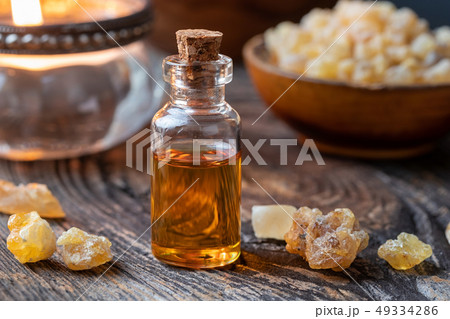 A bottle of frankincense essential oil  49334286