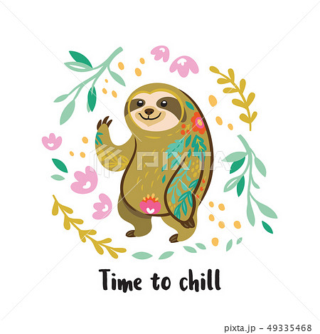 Time to chill. Cute vector sloth bear animal character. Vector illustration Time to chill. Cute vector sloth bear animal character. Vector illustration 49335468
