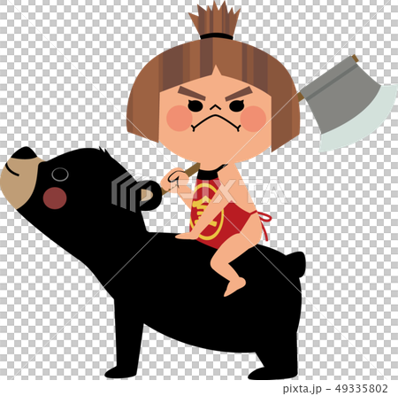 クマに跨がる金太郎 49335802