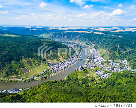 Cochem town aerial view, Germany 49337731