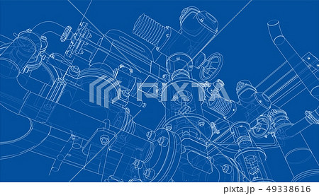 Sketch of industrial equipment. Vector Sketch of industrial equipment. Vector 49338616