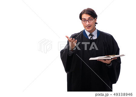 Young handsome judge isolated on white  49338946