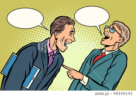 two businessmen meeting laughing 49340142