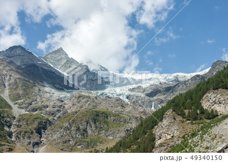 summer landscape with permanent glaciers Swizerland Alps summer landscape with permanent glaciers Swizerland Alps 49340150