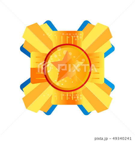 Golden trophy award with star vector Illustration on a white background 49340241