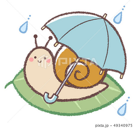 傘さしカタツムリのイラスト素材 49340975 Pixta