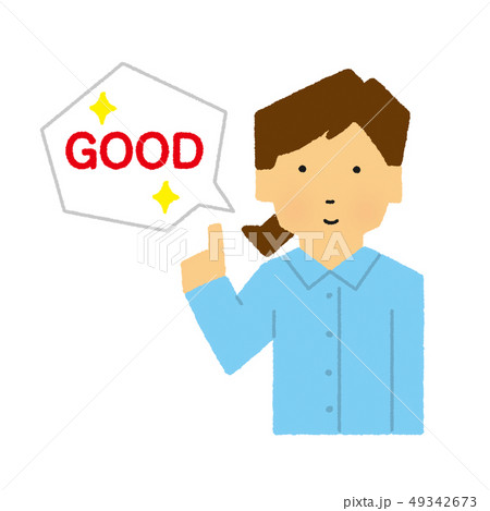 女性、案内、good、グッド、上半身(シンプルタッチ) 女性、案内、good、グッド、上半身(シンプルタッチ) 49342673