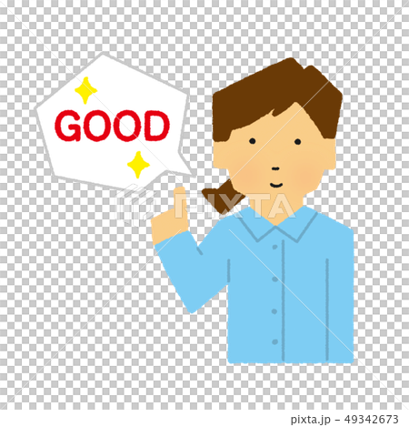 女性、案内、good、グッド、上半身(シンプルタッチ) 女性、案内、good、グッド、上半身(シンプルタッチ) 49342673