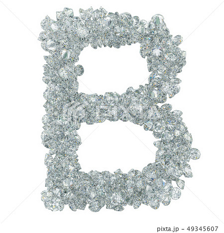 Diamond font, letter B from diamonds. 3D rendering 49345607