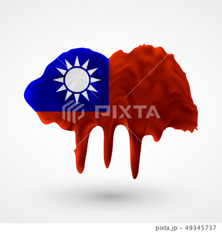 vector isolated Flag of Taiwan painted colors vector isolated Flag of Taiwan painted colors 49345737