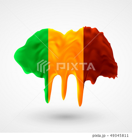 vector isolated Flag of Mali painted colors vector isolated Flag of Mali painted colors 49345811