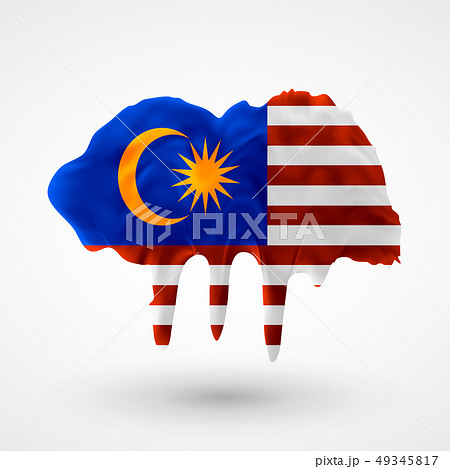 vector isolated Flag of Malaysia painted colors vector isolated Flag of Malaysia painted colors 49345817