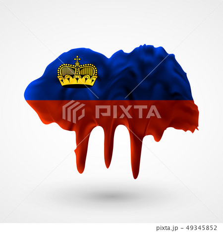 isolated Flag of Liechtenstein painted colors isolated Flag of Liechtenstein painted colors 49345852