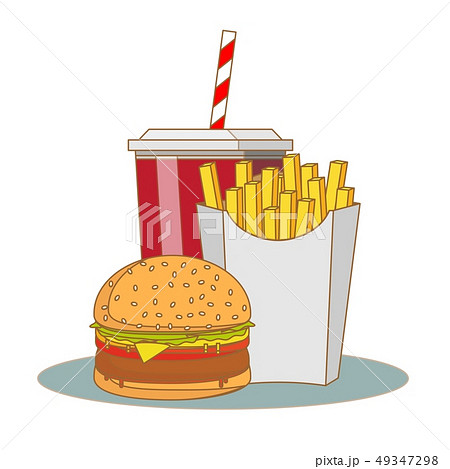 French fries, hamburger and soda takeaway vector illustration.fast food menu French fries, hamburger and soda takeaway vector illustration.fast food menu 49347298