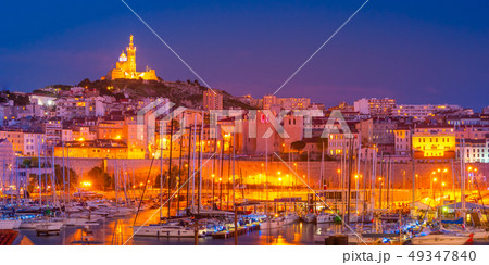 Marseille, France at night. The famous european 49347840