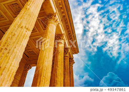 Ancient Maison Carree in Nimes. Nimes, France. 49347861