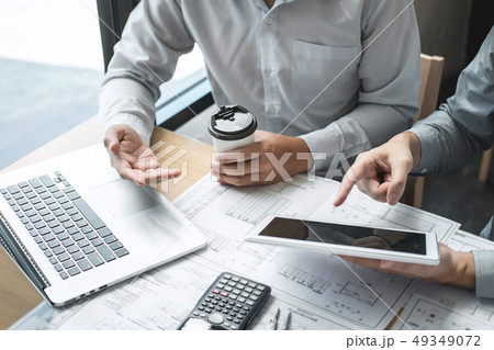 Team of engineering or architect meeting and 49349072