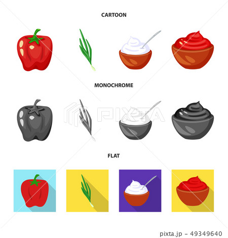Vector design of taste and product sign. Set of taste and cooking stock symbol for web. 49349640