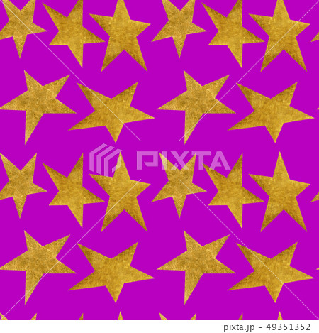 Seamless pattern with golden metallic stars. 49351352